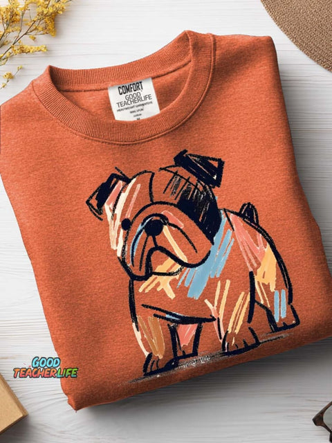 Bulldog Decorative Pattern Painting Art Casual Sweatshirt
