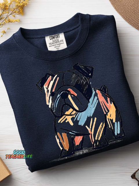 Bulldog Decorative Pattern Painting Art Casual Sweatshirt