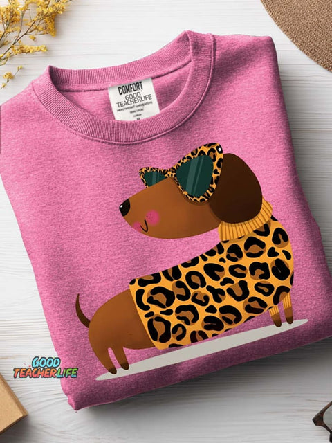 Cute and Stylish Dachshund Decorative Pattern Casual Sweatshirt