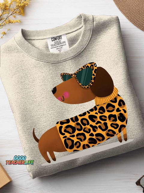 Cute and Stylish Dachshund Decorative Pattern Casual Sweatshirt