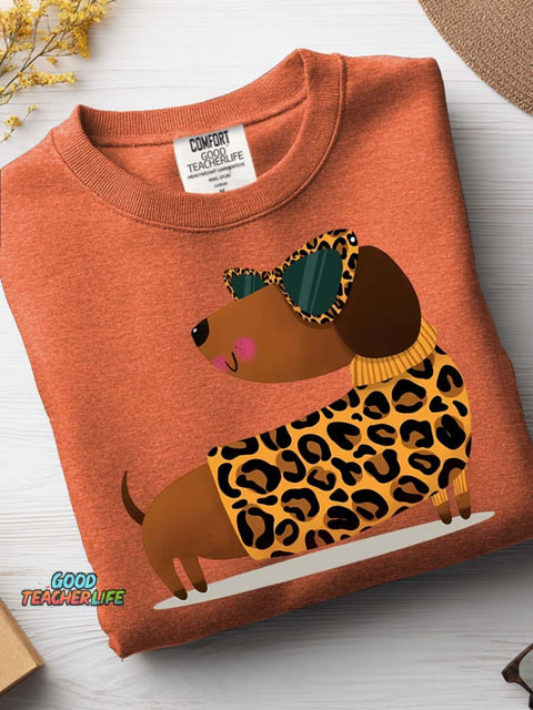 Cute and Stylish Dachshund Decorative Pattern Casual Sweatshirt
