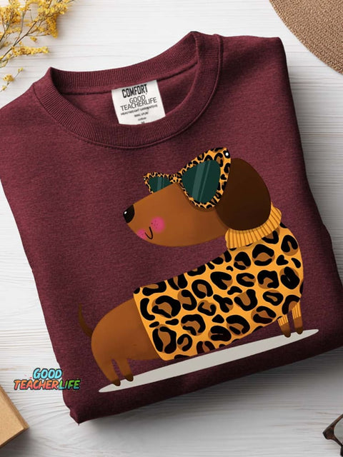 Cute and Stylish Dachshund Decorative Pattern Casual Sweatshirt