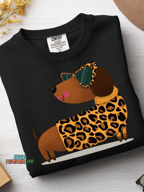 Cute and Stylish Dachshund Decorative Pattern Casual Sweatshirt