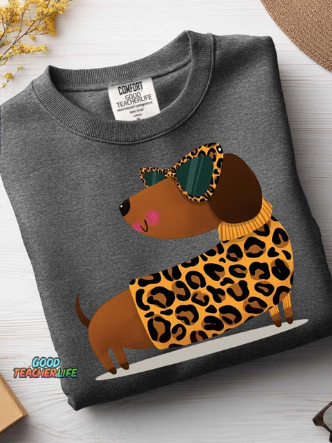 Cute and Stylish Dachshund Decorative Pattern Casual Sweatshirt