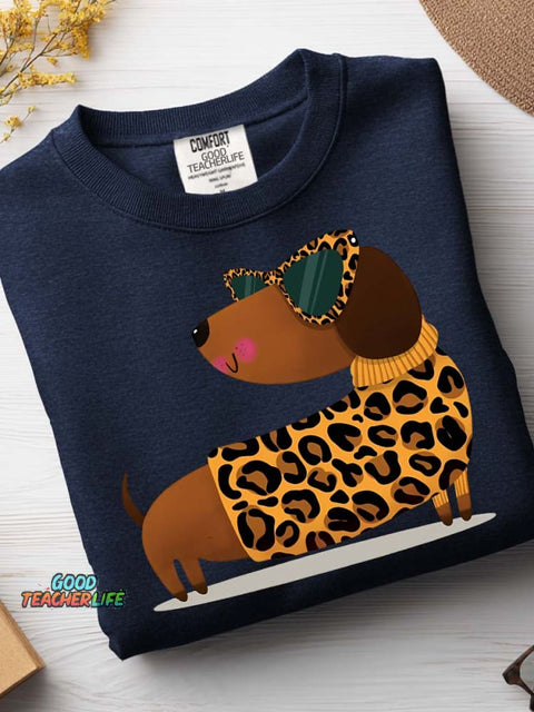 Cute and Stylish Dachshund Decorative Pattern Casual Sweatshirt