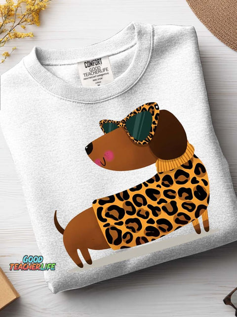 Cute and Stylish Dachshund Decorative Pattern Casual Sweatshirt