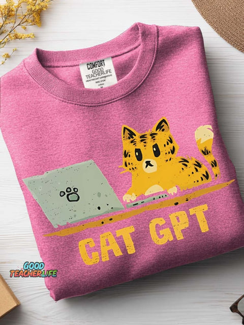 Cat GPT Casual Sweatshirt