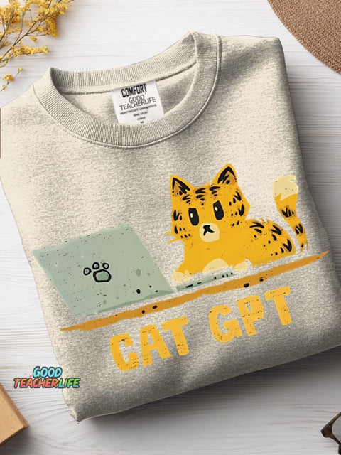 Cat GPT Casual Sweatshirt