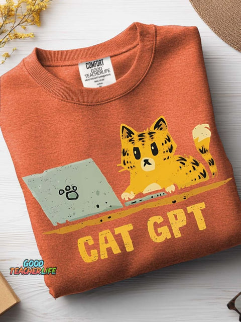 Cat GPT Casual Sweatshirt
