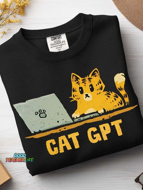 Cat GPT Casual Sweatshirt