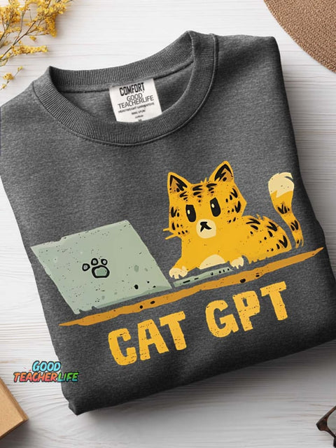 Cat GPT Casual Sweatshirt