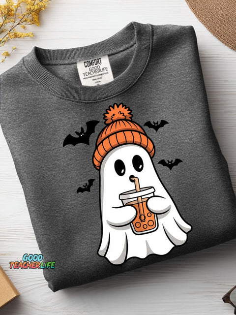 Halloween Ghost Decorative Pattern Casual Sweatshirt