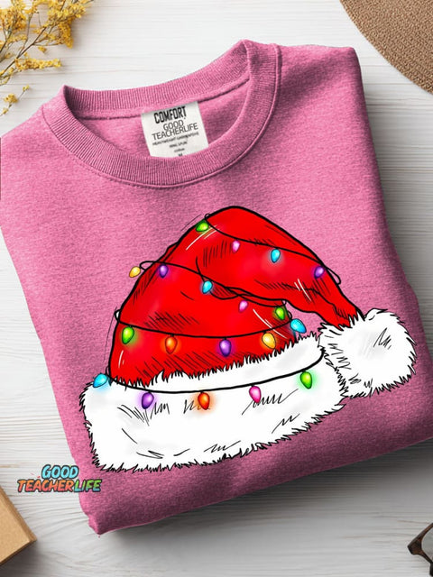 Christmas Hat Decorative Pattern Casual Sweatshirt