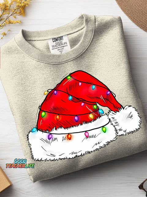 Christmas Hat Decorative Pattern Casual Sweatshirt