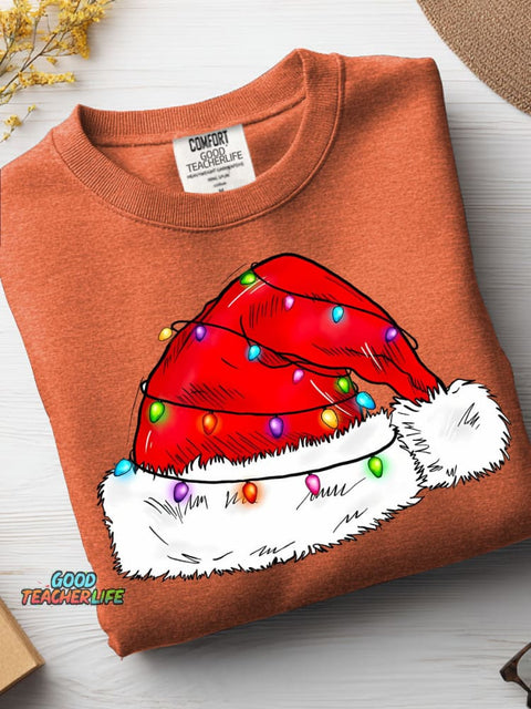Christmas Hat Decorative Pattern Casual Sweatshirt