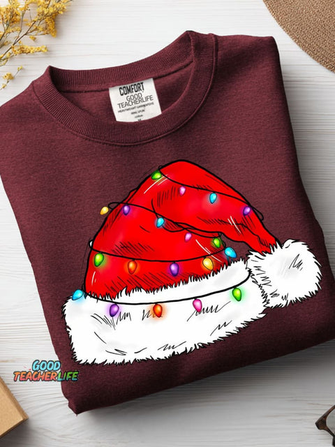 Christmas Hat Decorative Pattern Casual Sweatshirt