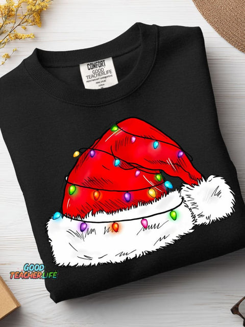 Christmas Hat Decorative Pattern Casual Sweatshirt
