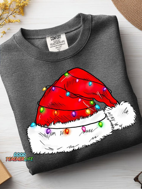 Christmas Hat Decorative Pattern Casual Sweatshirt
