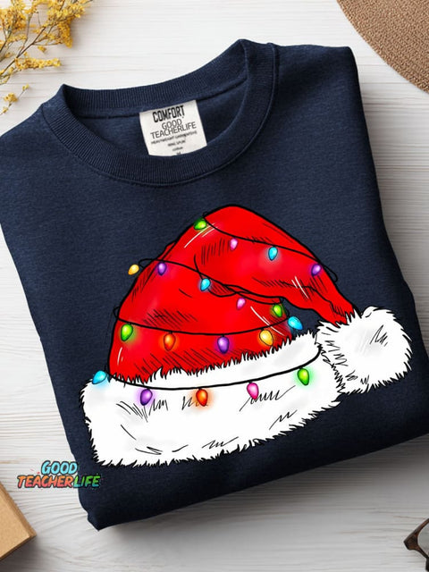 Christmas Hat Decorative Pattern Casual Sweatshirt