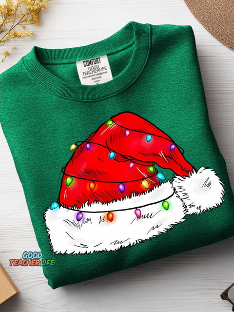 Christmas Hat Decorative Pattern Casual Sweatshirt