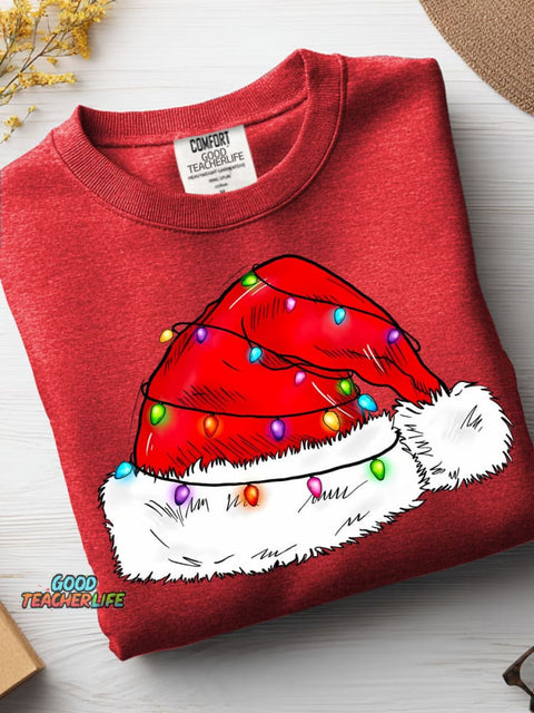 Christmas Hat Decorative Pattern Casual Sweatshirt