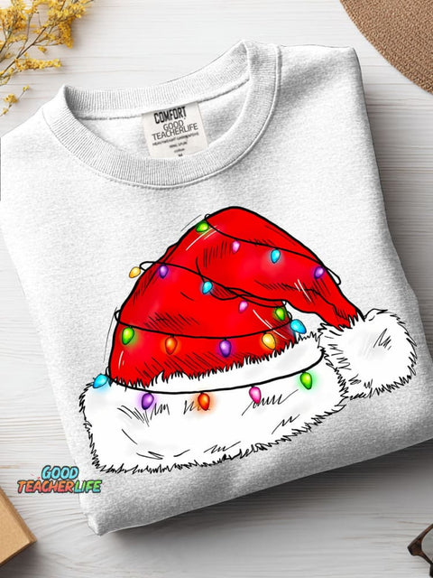 Christmas Hat Decorative Pattern Casual Sweatshirt