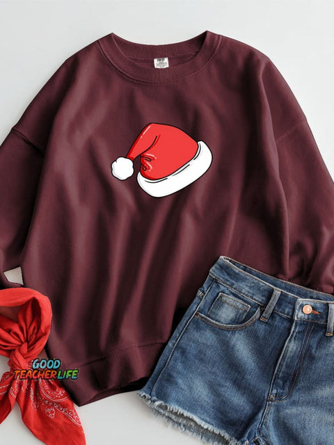 Christmas Hat Decorative Pattern Casual Sweatshirt