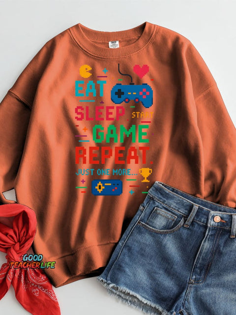 Eat Sleep Game Repeat Casual Sweatshirt