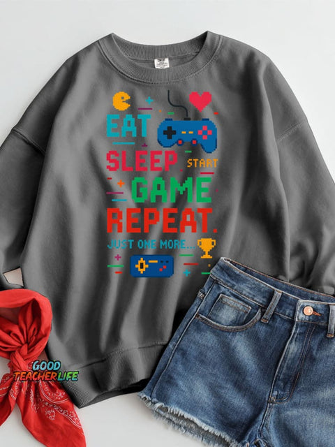 Eat Sleep Game Repeat Casual Sweatshirt