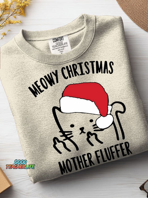 Cat Meowy Christmas Casual Sweatshirt