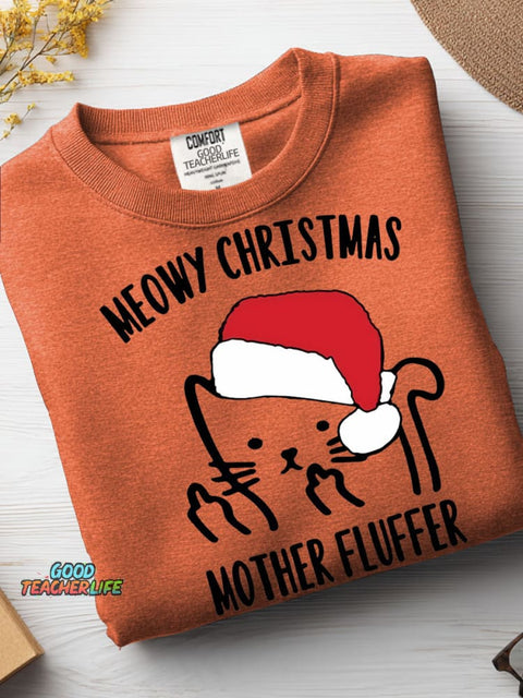 Cat Meowy Christmas Casual Sweatshirt