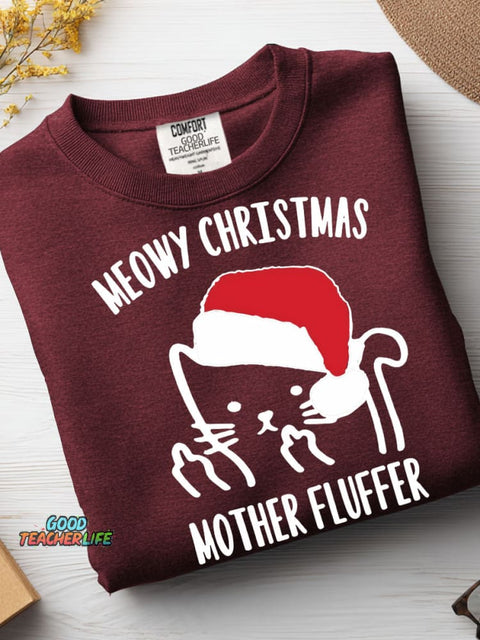 Cat Meowy Christmas Casual Sweatshirt