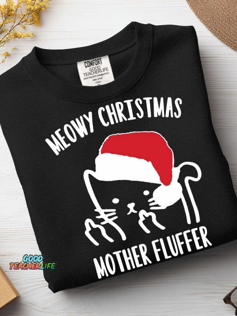 Cat Meowy Christmas Casual Sweatshirt