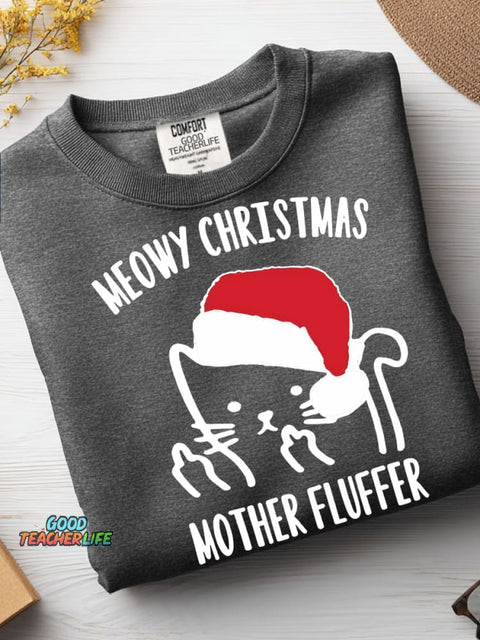 Cat Meowy Christmas Casual Sweatshirt