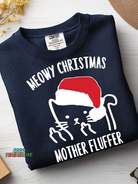 Cat Meowy Christmas Casual Sweatshirt