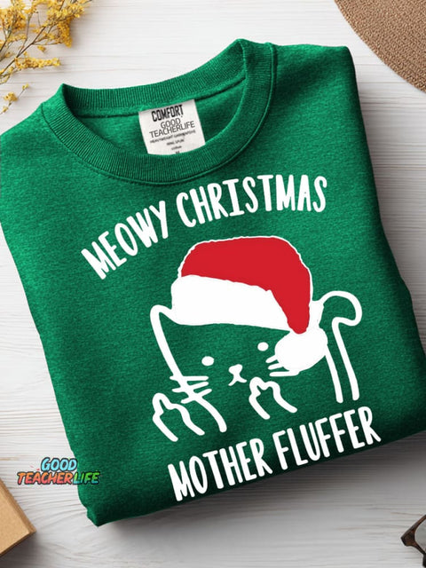 Cat Meowy Christmas Casual Sweatshirt