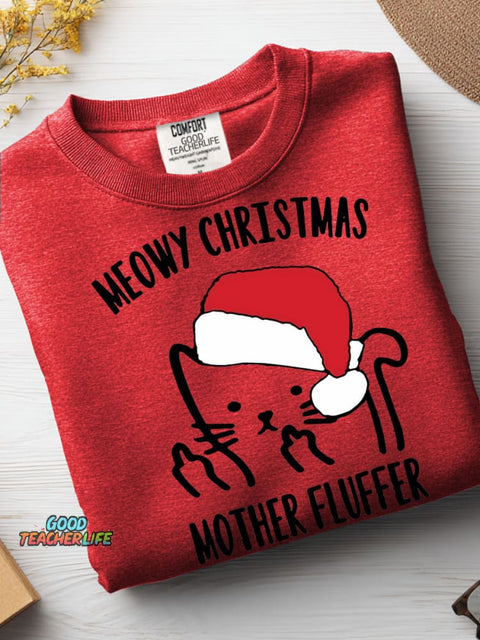 Cat Meowy Christmas Casual Sweatshirt
