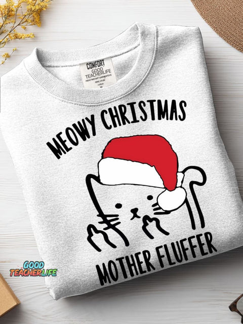 Cat Meowy Christmas Casual Sweatshirt