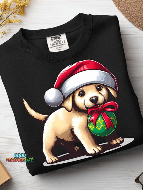 Christmas Dog Decoration Pattern Casual Sweatshirt