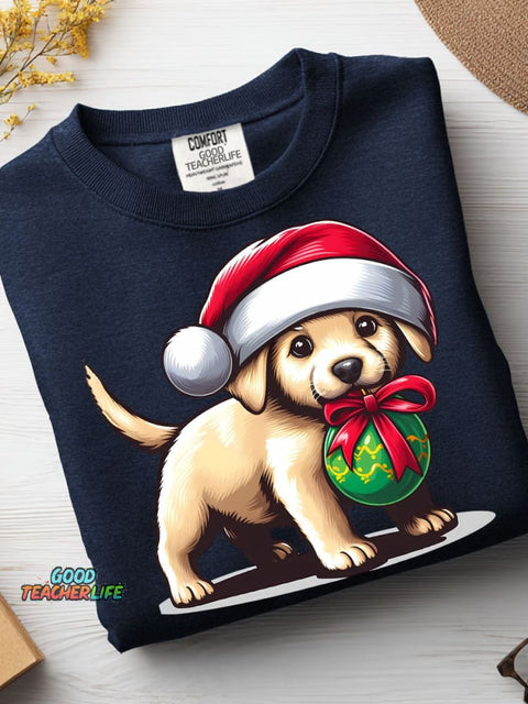 Christmas Dog Decoration Pattern Casual Sweatshirt