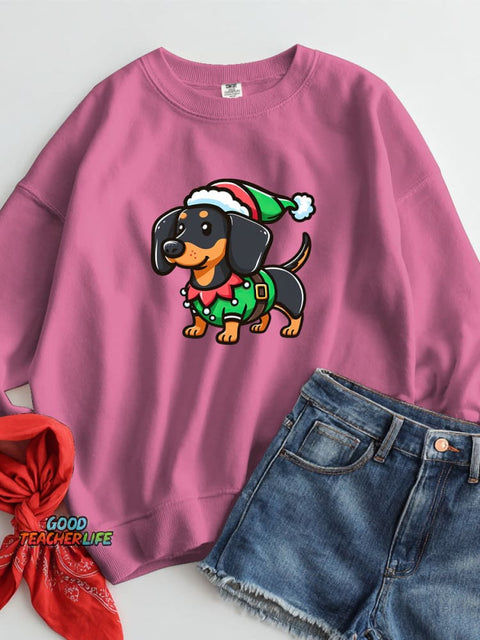 Christmas Dachshund Decoration Pattern Casual Sweatshirt