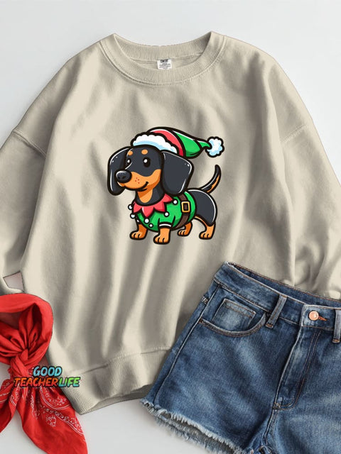 Christmas Dachshund Decoration Pattern Casual Sweatshirt
