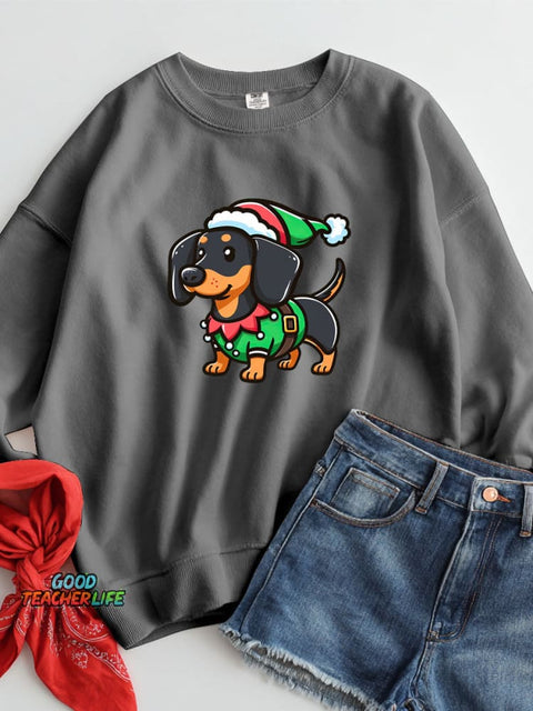 Christmas Dachshund Decoration Pattern Casual Sweatshirt