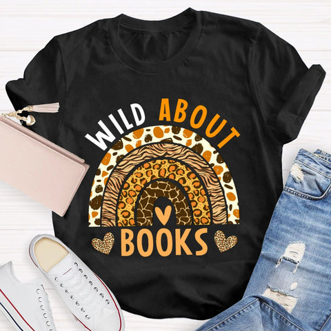 Wild About Books Leopard Rainbow T-Shirt