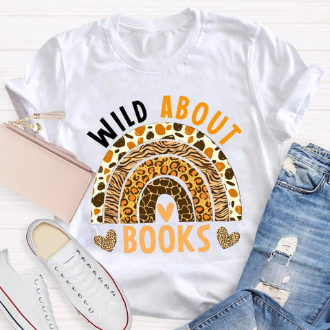 Wild About Books Leopard Rainbow T-Shirt
