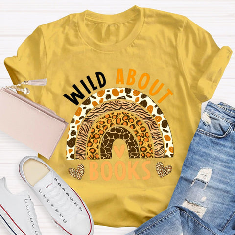 Wild About Books Leopard Rainbow T-Shirt