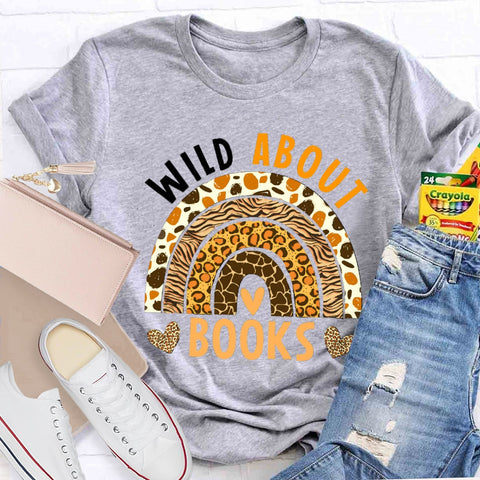 Wild About Books Leopard Rainbow T-Shirt