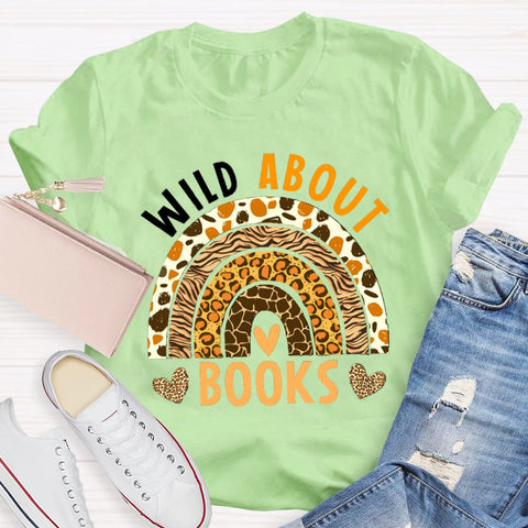 Wild About Books Leopard Rainbow T-Shirt