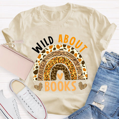 Wild About Books Leopard Rainbow T-Shirt