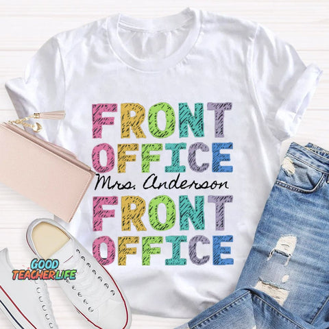 Personalized Name Front Office Color Fonts T-shirt